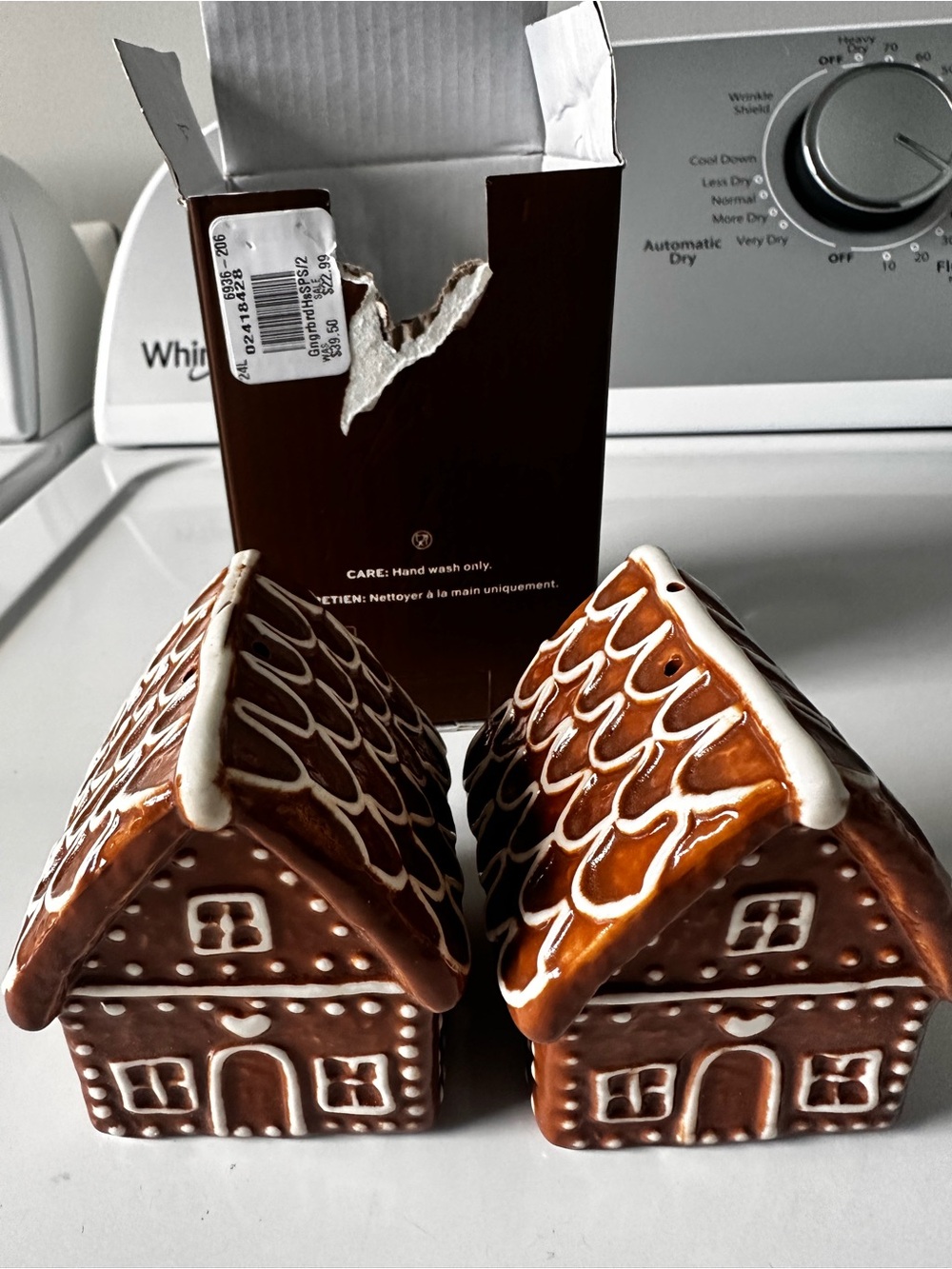 Pottery Barn Gingerbread House Decorative Salt & Pepper Shakers - Brown - Picture 10 of 11